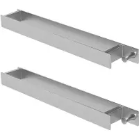 ML-Design set van 2 handdoekhouders zonder boren 42 cm met haken, zilver gemaakt van roestvrij staal, wandmontage,