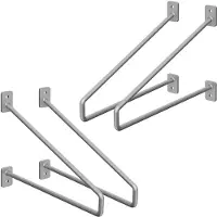 ML-Design 4 stuks plankbeugel, 265 mm, zilver, gemaakt van staal, haarspeld plankbeugels, zwevende plankbeugel,