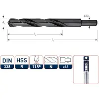 Rotec HSS-R spiraalboor, type N, schacht 13, Ø16