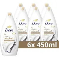 Dove Caring Bath Calming Sheaboter & Vanille badcrème - 6 x 450 ml Badschuim