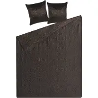 Beliani Plafond, Spreien set met kussens reliëfmotief 3-delig bruin 160 x 220 cm RAYEN (160 x 220 cm)
