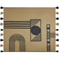 Beliani Plafond, Deken beige / zwart 130 x 170 cm THAPREK (130 x 170 cm)