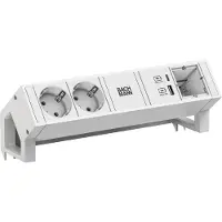 Bachmann DESK2, wit, 2x CEE7/3, 1x CM, 1x USB A/C, 22W, 0,2m, GST18