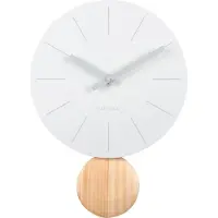 Karlsson – Arlo wandklok, pendelmodel – wit