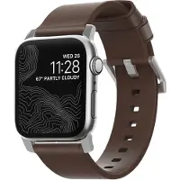 Nomad Apple Watch 40/41 mm Leren Bandje Bruin/Zilver