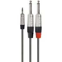 NJS/Rean Professional 2x 6,35mm Jack - 3,5mm Jack stereo kabel | 5 meter