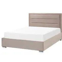 Beliani ROUEN - Bed met opbergruimte - Beige - 140 x 200 cm - Fluweel