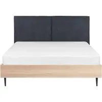 Beliani IZERNORE - Bed - Donkergrijs - 160 x 200 cm - Stof