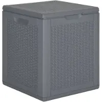 vidaXL Tuinbox 90 L PP rattan grijs