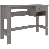 vidaXL Bureau HAMAR, lichtgrijs, 110x40x75 cm, massief grenenhout