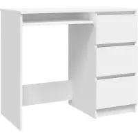 vidaXL Bureau 90x45x76 cm bewerkt hout wit