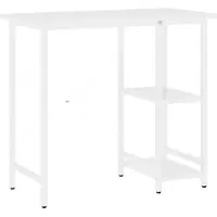 vidaXL Computerbureau, wit, 80x40x72 cm, MDF en metaal