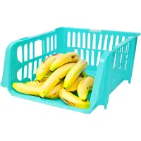 Forte Plastics Plasticforte Stapelbare opbergmand - Blauw - 20L - kunststof - Opbergmanden
