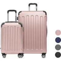 TRVLMORE Kofferset - 2 Delig - 38L Handbagage + 110L Ruimbagage - Roségoud