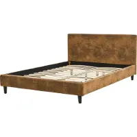 Beliani FITOU - Bekleding voor bedframe-Bruin-Kunstleer