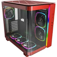 Montech KING 95 PRO Tempered Glass ARGB Midi-tower PC-behuizing Rood