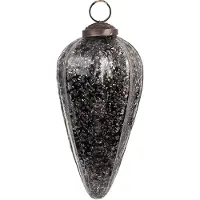 Clayre & Eef Kerstbal Overig Ø 6x13 cm Zwart Glas Kerstballen