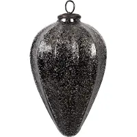Clayre & Eef Kerstbal Overig Ø 14x19 cm Zwart Glas Kerstballen
