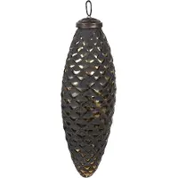 Clayre & Eef Kerstbal Overig 6x5x17 cm Zwart Glas Kerstballen