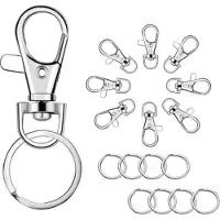 FSW-Products - 10 Stuks - Sleutelhangers - Karabijn - Sleutelbos - RVS - Sleutelkoordjes - Sleutelhanger - Haken - Clip - Karabijnhaken - Sleutelringen - Sleutellabels - Keycord