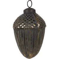 Clayre & Eef Kerstbal Overig Ø 7x10 cm Zwart Glas Kerstballen