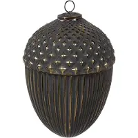 Clayre & Eef Kerstbal Overig Ø 18x27 cm Zwart Glas Kerstballen