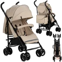 Momi Akira - Buggy - compacte & lichtgewicht - Paraplu buggy - Beige (geschikt van 6mnd - 15kg)