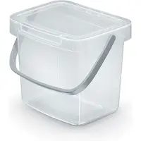 Keden GFT aanrecht afvalbak - transparant - 3L - afsluitbaar - 19 x 17 x 15 cm - klepje/hengsel - afval scheiden