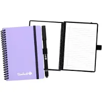 Bambook Colourful uitwisbaar notitieboek - Lila - A6 - Blanco & lined - Duurzaam, herbruikbaar whiteboard schrift - Met 1 gratis stift