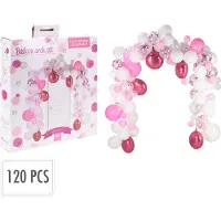 Relaxwonen - creëer je eigen ballonnenboog - Wit & Roze - inclusief confetti ballonnen