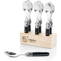 Laguiole Koffielepel Premium Line Zwart (6-Delig)