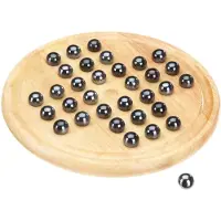 Philos Solitaire - Houten bordspel met glazen knikkers - Vanaf 8 jaar