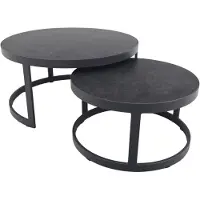 Van der Garde Tuinmeubelen Rhodos koffietafel - set van 2 - antraciet