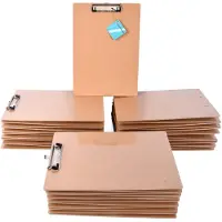 Merkloos Stijlvolle Houten Klemborden Set - 36 stuks - Klembord van Hout in Beige Kleur - 31,5cm x 22,5cm