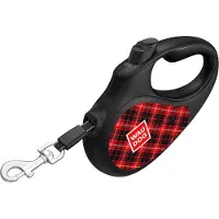 Waudog Rollijn / Hondenlijn - Tape - Red Tartan - Maat: XS - Lengte: 3 meter - Geschikt voor honden tot maximaal 12 kg.