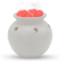 Scentchips Bowl Deco - Waxbrander - Geurbrander - Oliebrander - Wax Melts Brander - Aromabrander - Ook Geschikt Voor Essentiële Oliën - Geurolie - Waxmelts - Wit