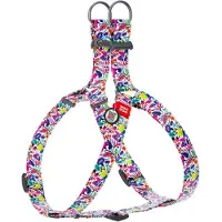 Waudog Magic Flowers Harnas / Hondentuigje - Nylon - Gratis QR-tag - Breedte: 20 mm - Borstomtrek: 50 - 80 cm (GELIEVE ALVORENS BESTELLEN OPMETEN)