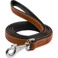 Waudog Soft Hondenriem / Hondenlijn - Echt Leder - Bruin - Breedte: 25 mm - Lengte: 122 cm