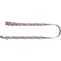Waudog Magic Flowers Hondenlijn / Hondenriem - Nylon - Bloemenmotief - Breedte: 20 mm - Lengte: 122 cm - Geschikt voor middelgrote honden