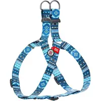 Waudog Ethno Harnas / Hondentuigje - Nylon - Blauw - Gratis QR Tag - Breedte: 25 mm - Borstomtrek: 60 - 90 cm (GELIEVE ALVORENS BESTELLEN OPMETEN)