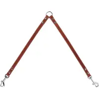 Waudog Classic Dubbele Tussenlijn - Leder - Bruin - Breedte 10 mm - Lengte 40 cm