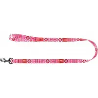 Waudog Ethno Hondenlijn / Hondenriem - Nylon - Rood - Breedte: 15 mm - Lengte: 122 cm - Geschikt voor middelgrote honden