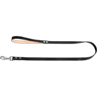 Waudog Classic Hondenriem / Hondenlijn - Leder - Zwart - Breedte: 20 mm - Lengte: 122 cm