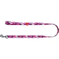 Waudog Pink Camo Hondenlijn / Hondenriem - Nylon - Roze Camouflage - Breedte: 15 mm - Lengte: 122 cm