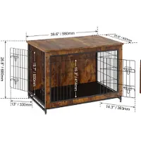 OEM Hondenkooi met 2 deuren, staal, 98x65x68 cm, multifunctioneel