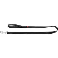 Waudog Glamour Hondenriem / Hondenlijn - Leder - Zwart - S-M - Breedte: 18 mm - Lengte: 122 cm