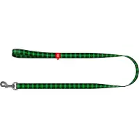 Waudog Green Tartan Hondenlijn / Hondenriem - Nylon - Groen - Breedte: 15 mm - Lengte: 122 cm - Geschikt voor middelgrote honden
