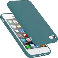 Cadorabo TPU Liquid Silicone Case Cover (iPhone 5, 5S), Smartphonehoes, Groen