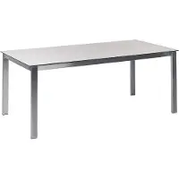 Beliani COSOLETO - Tuintafel-Wit-Veiligheidsglas, RVS