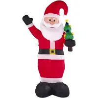 Shumee Kerstversiering, Opblaasbare kerstman met LED verlichting rood 225 cm IVALO